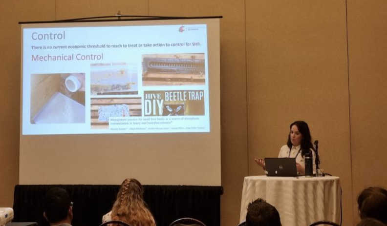 Bri Price presenting her slides at PBESA 2024 conference.